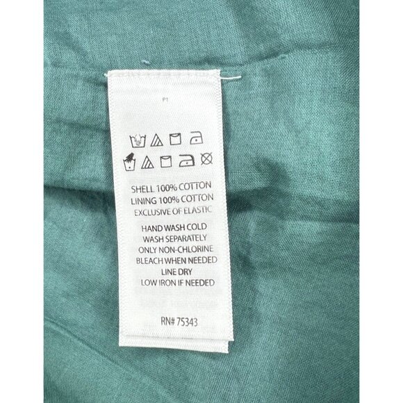 Cynthia Rowley Green & White Floral Strapless Midi Dress Elastic Smocked Back 14 - Picture 6 of 13